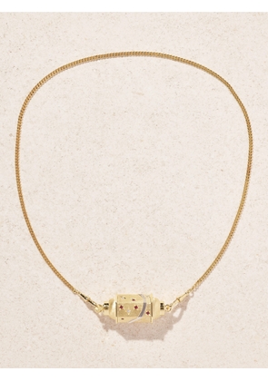 Marie Lichtenberg - Milky Way Gourmette 18-karat Gold, Rhodium, Ruby And Diamond Necklace - One size