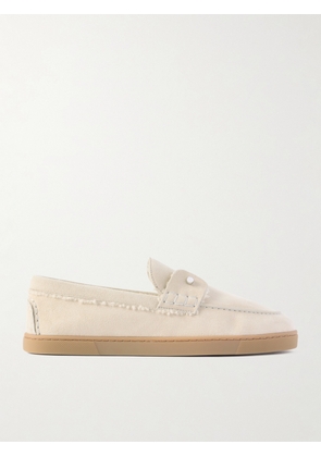 Christian Louboutin - Chambeliboat Shearling-lined Suede Loafers - Cream - IT35,IT36,IT36.5,IT37,IT37.5,IT38,IT38.5,IT39,IT39.5,IT40,IT40.5,IT41,IT41.5,IT42