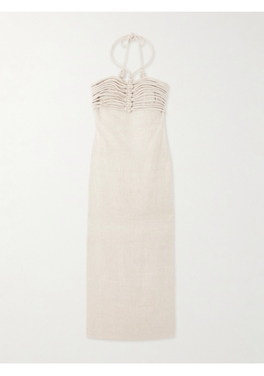 Andres Otalora - Mezcalitos Knotted Linen Midi Dress - Cream - US0,US2,US4,US6,US8,US10,US12