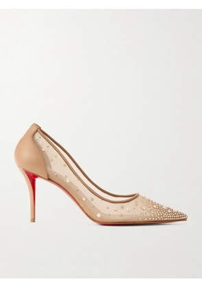 Christian Louboutin - Miss Z 80 Leather-trimmed Embellished Mesh Pumps - Neutrals - IT36,IT36.5,IT37,IT37.5,IT38,IT38.5,IT39,IT39.5,IT40,IT40.5,IT41,IT41.5,IT42