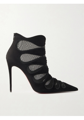 Christian Louboutin - Circus Max 100 Mesh And Suede Ankle Boots - Black - IT36,IT36.5,IT37,IT37.5,IT38,IT38.5,IT39.5,IT40,IT40.5,IT41,IT41.5