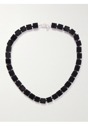 Le Sundial - Tube Onyx And Silver Collar - Black - One size