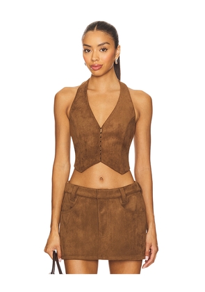 Nakedvice The Staten Vest in Brown. Size L. Also in S, XS, M, XL.