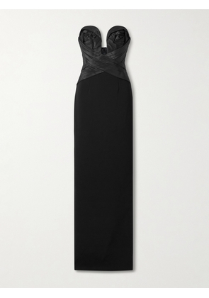 Carolina Herrera - Strapless Draped Satin And Crepe Gown - Black - US2,US4,US6,US8