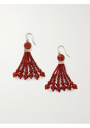 Le Sundial - Venice Opera Tasselled Carnelian Earrings - Red - One size