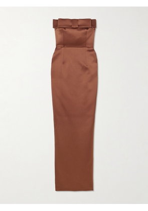 The New Arrivals Ilkyaz Ozel - Sisu Bow-embellished Crepe Midi Dress - Metallic - FR 34,FR 36,FR 38,FR 40,FR 42,FR 44