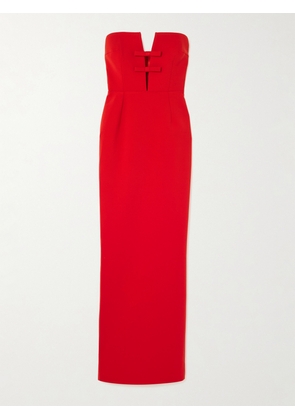 The New Arrivals Ilkyaz Ozel - Noa Strapless Bow-embellished Crepe Gown - Red - FR 34,FR 36,FR 38,FR 40,FR 42,FR 44