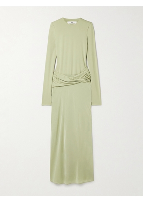 SIR. - Milesi Draped Stretch-jersey And Satin Gown - Green - 00,1,2,3