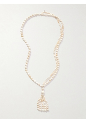 Le Sundial - Venice Opera Tasseled Silver Stone Necklace - Ivory - One size