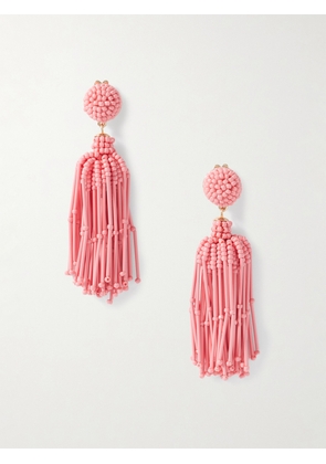 Carolina Herrera - Tasseled Beaded Gold-tone Earrings - Pink - One size