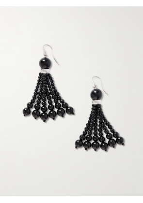 Le Sundial - Venice Opera Tasseled Onyx Earrings - Black - One size