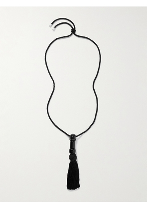 Le Sundial - Trinity Silver, Onyx And Satin Cord Necklace - Black - One size