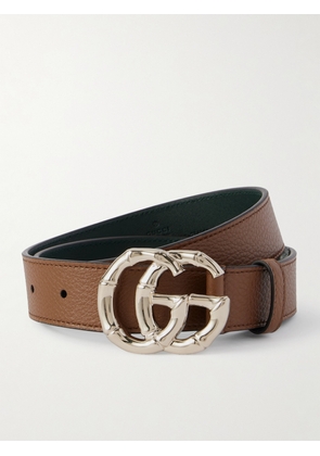 Gucci - Textured-leather Belt - Brown - 75,80,85,90,95