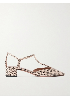 Aquazzura - Sorbonne 35 Polka-dot Textured-leather Pumps - Ivory - IT36,IT36.5,IT37,IT37.5,IT38,IT38.5,IT39,IT39.5,IT40,IT40.5,IT41,IT41.5,IT42