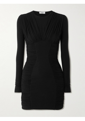 AGOLDE - Abbi Ruched Stretch-lyocell Mini Dress - Black - x small,small,medium,large,x large