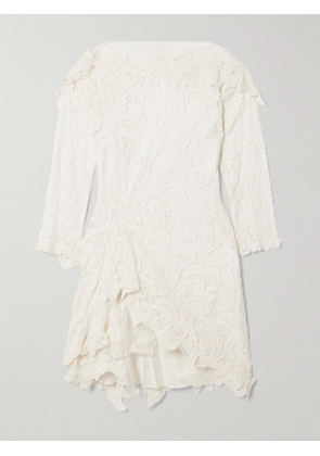 Isabel Marant - Rubiana Asymmetric Paneled Draped Cotton-blend Lace Dress - White - FR 34,FR 36,FR 38,FR 40,FR 42