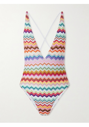 Missoni - Mare Striped Metallic Crochet-knit Swimsuit - Multi - IT36,IT38,IT40,IT42,IT44,IT46,IT48