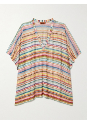 Missoni - Mare Metallic-trimmed Striped Crochet-knit Coverup - Multi - x small,small,medium,large