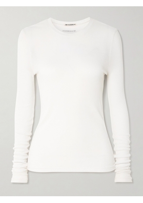 JW Anderson - Ribbed Modal-jersey T-shirt - Off-white - xx small,x small,small,medium,large,x large,xx large