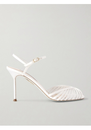 Aquazzura - Hold Me 85 Satin Sandals - White - IT36,IT36.5,IT37,IT37.5,IT38,IT38.5,IT39,IT39.5,IT40,IT40.5,IT41,IT41.5,IT42