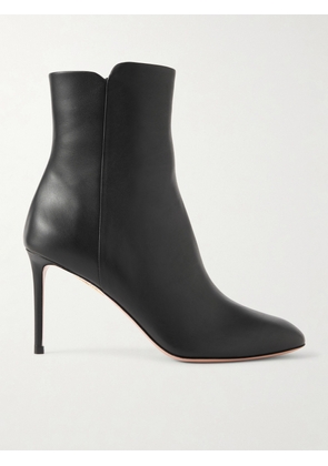 Aquazzura - Sellier 85 Leather Ankle Boots - Black - IT35,IT36,IT36.5,IT37,IT37.5,IT38,IT38.5,IT39,IT39.5,IT40,IT41,IT41.5,IT42