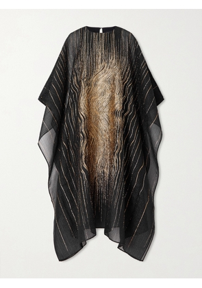 Taller Marmo - Venice Fil Coupé Silk-blend Kaftan - Black - One size