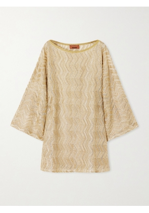 Missoni - Mare Metallic Crochet-knit Coverup - Gold - x small,small,medium,large