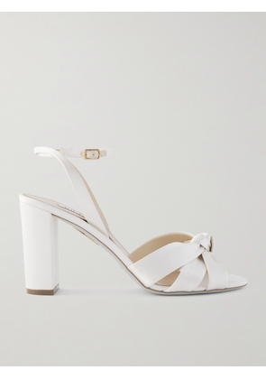 Aquazzura - Nina 85 Satin Sandals - White - IT36,IT36.5,IT37,IT37.5,IT38,IT38.5,IT39,IT39.5,IT40,IT40.5,IT41,IT41.5,IT42