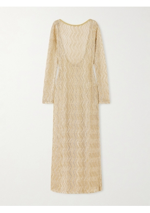 Missoni - Mare Open-back Metallic Crochet-knit Maxi Dress - Gold - IT36,IT38,IT40,IT42,IT44,IT46,IT48