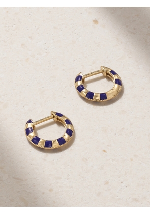 Yvonne Léon - 9-karat Gold Enamel Hoop Earrings - Blue - One size