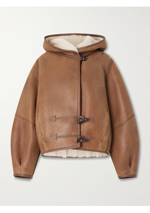 Isabel Marant - Amiel Leather-trimmed Shearling Hooded Jacket - Brown - FR 34,FR 36,FR 38,FR 40,FR 42