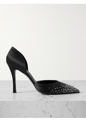 Stella McCartney - Crystal-embellished Satin Pumps - Black - IT36,IT36.5,IT37,IT37.5,IT38,IT38.5,IT39,IT39.5,IT40,IT40.5,IT41