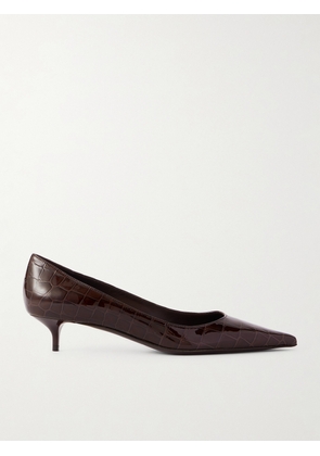 Jimmy Choo - Amelia Croc-effect Leather Pumps - Brown - IT35,IT36,IT36.5,IT37,IT37.5,IT38,IT38.5,IT39,IT39.5,IT40,IT40.5,IT41,IT41.5,IT42