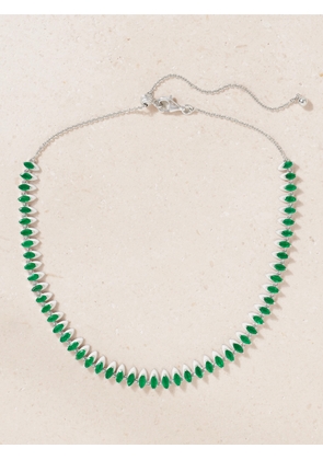 Kamyen - 18-karat White Gold, Emerald And Enamel Choker - Green - One size