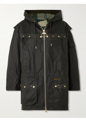 Barbour - Aberford Hooded Waxed-cotton Jacket - Green - UK 8,UK 10,UK 12,UK 14,UK 16,UK 18