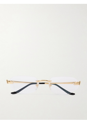 Cartier Eyewear - Panthère Classic Rimless Oval-frame Gold-tone Optical Glasses - One size