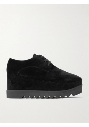 Stella McCartney - Elyse Velvet Platform Brogues - Black - IT35,IT36,IT37,IT38,IT39,IT40,IT41