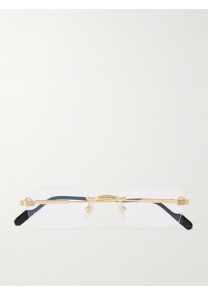 Cartier Eyewear - Première De Cartier Rimless Rectangle-frame Gold-tone Optical Glasses - One size