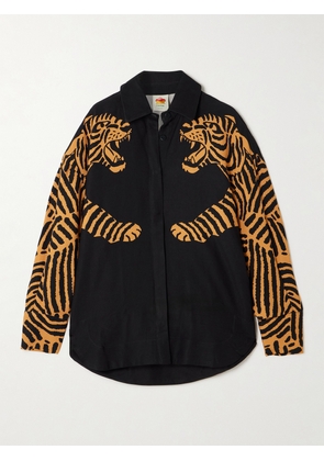 Farm Rio - Printed Twill Shirt - Black - x small,small,medium,large,x large