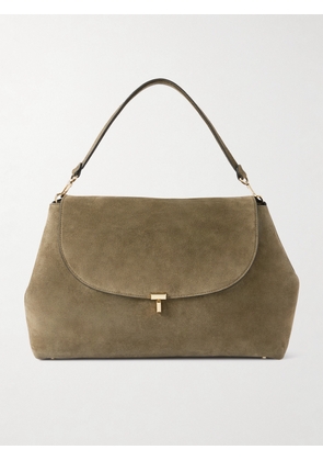 TOTEME - T-lock Large Suede Shoulder Bag - Brown - One size