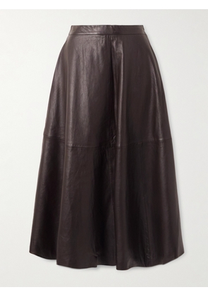 RÓHE - Paneled Leather Midi Skirt - Brown - FR 34,FR 36,FR 38,FR 40,FR 42,FR 44