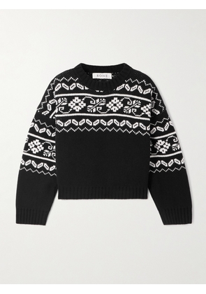 RÓHE - Cropped Fair Isle Wool Sweater - Black - FR 34,FR 36,FR 38,FR 40,FR 42,FR 44