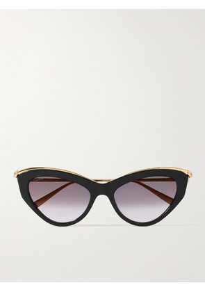 Cartier Eyewear - Panthère Classic Cat-eye Acetate And Gold-tone Sunglasses - Black - One size