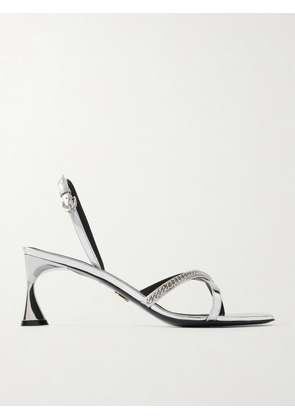 Stella McCartney - Elsa Embellished Mirrored Slingback Sandals - Silver - IT36,IT37,IT37.5,IT38,IT38.5,IT39,IT39.5,IT40,IT41