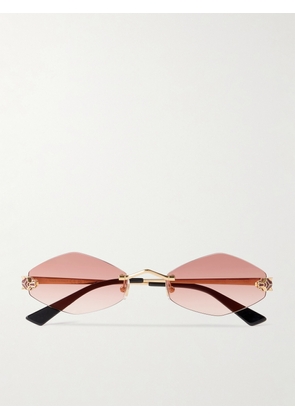 Cartier Eyewear - Panthère Hexagon-frame Gold-tone Sunglasses - One size
