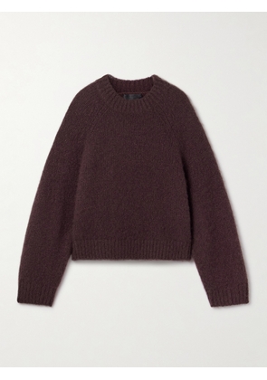 Nili Lotan - Tomaso Cashmere And Silk-blend Sweater - Burgundy - x small,small,medium,large,x large