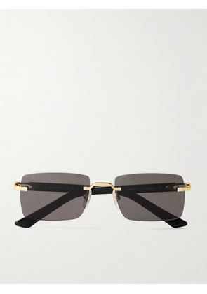Cartier Eyewear - C Décor Rimless Rectangle-frame Gold-tone And Acetate Sunglasses - One size