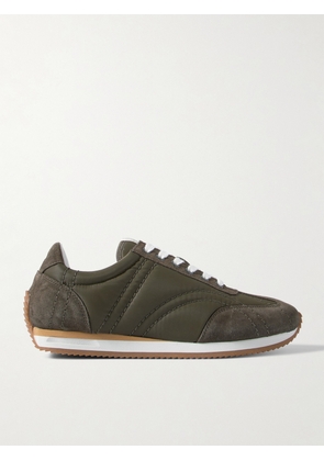 TOTEME - The Sport Suede And Twill Sneakers - Green - IT35,IT36,IT37,IT38,IT39,IT40,IT41,IT42
