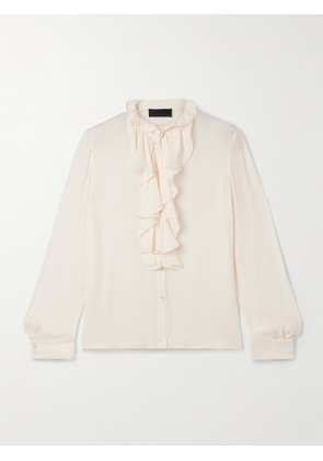 Nili Lotan - Lily Ruffled Silk-chiffon Blouse - Ivory - x small,small,medium,large,x large