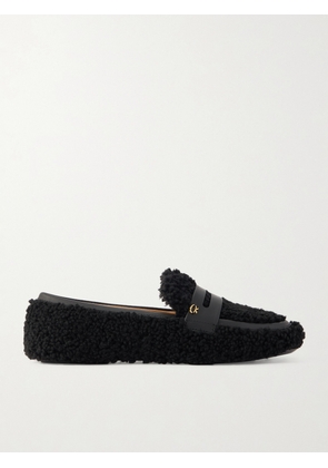 Gianvito Rossi - Leather-trimmed Shearling Loafers - Black - IT36,IT36.5,IT37,IT37.5,IT38,IT38.5,IT39,IT39.5,IT40,IT40.5,IT41,IT41.5